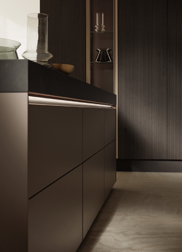 kuchyně Nolte Neo Lodge blacked oak soft lack magma