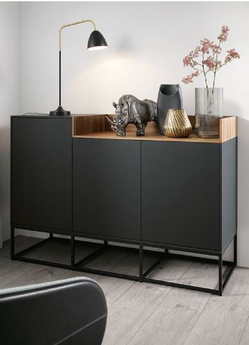 kuchyně Next 125 NX 640 NX505 Eiche elegant tabak  Rubinrot Satin