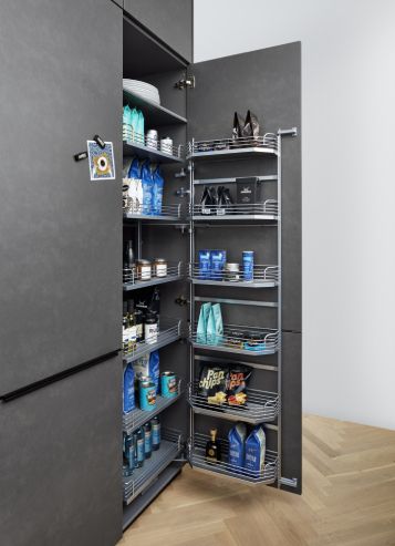 kuchyně Nolte Ferro Blaustahl Soft lack Arcticweis softmatt