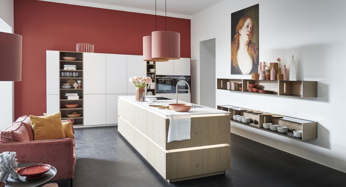 kuchyně Nolte Tavola Eiche Pinot Plus Weiss softmatt