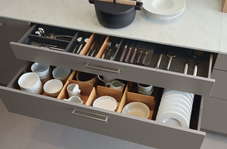 kuchyně Next 125  NX 510  NX 960 Achatgrau samtmatt  Ceramic Marmor bianco Nachbildung